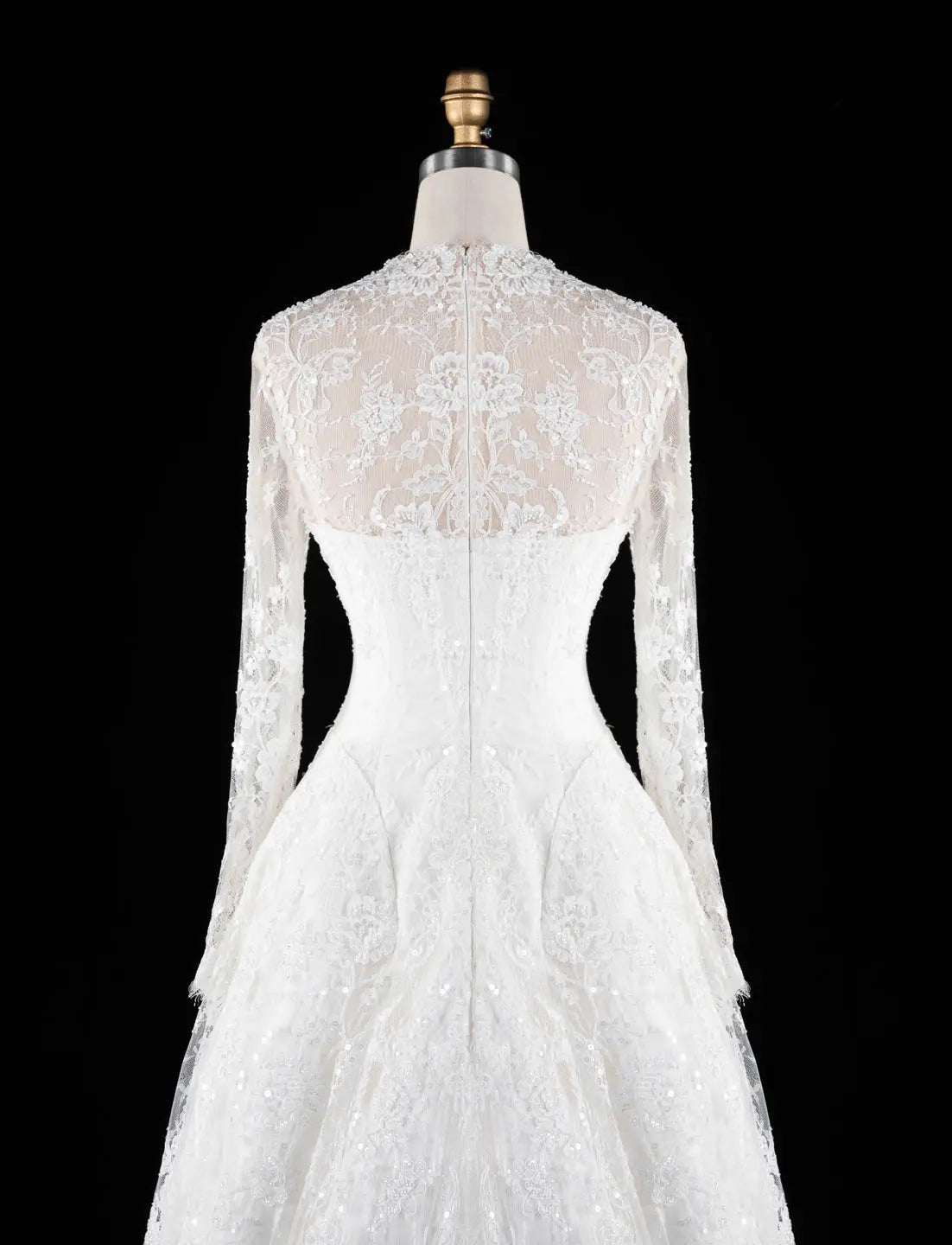 Off White Long Sleeve Tulle Wedding Dress SW672-15