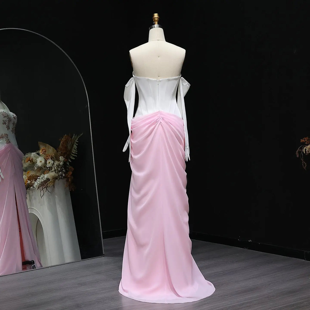 Elegant Pink 3D Flowers Strapless Evening Dresses SS259 - SHARONSAID Elegant Pink 3D Flowers Strapless Evening Dresses SS259 - SHARONSAID