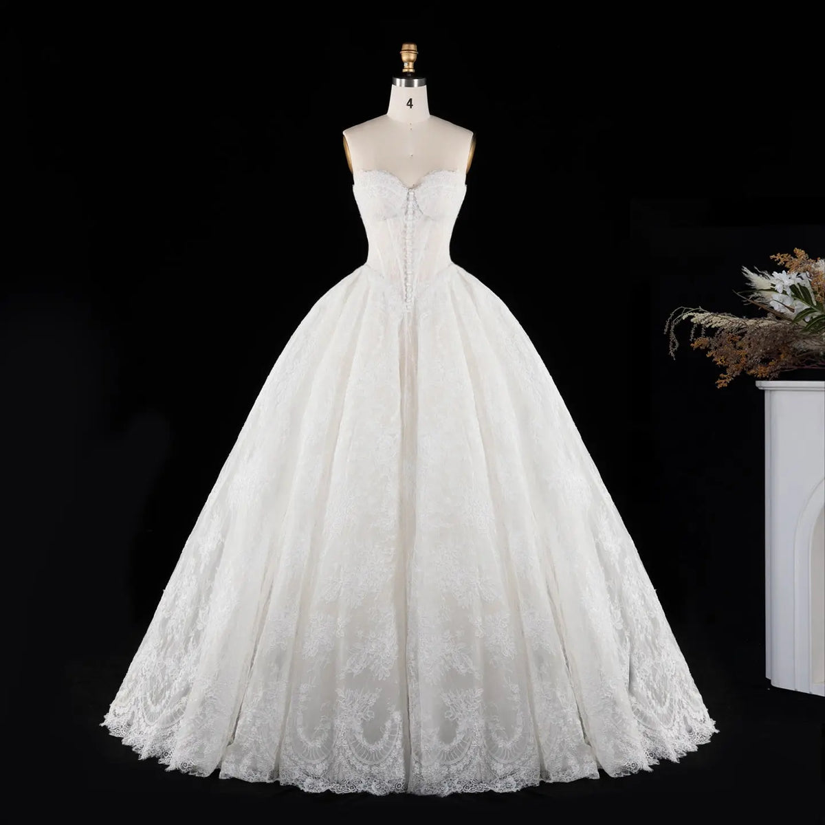 Off White Sweetheart Tulle Wedding Dress SW694-2