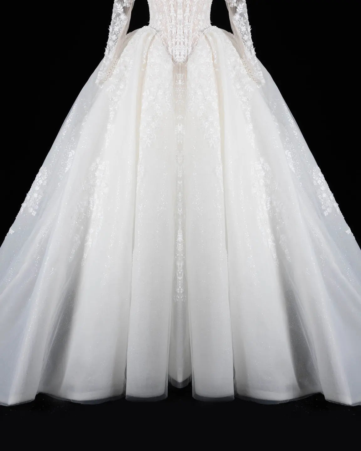 Off White Floral Lace High Neck Wedding Dress SW695-10
