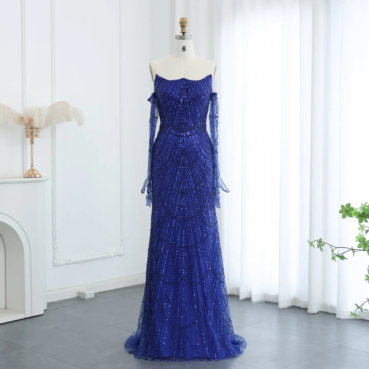 Luxury Beaded Green Mermaid Evening Dress with Gloves SS606 - SHARONSAID Luxury Beaded Green Mermaid Evening Dress with Gloves SS606 - SHARONSAID