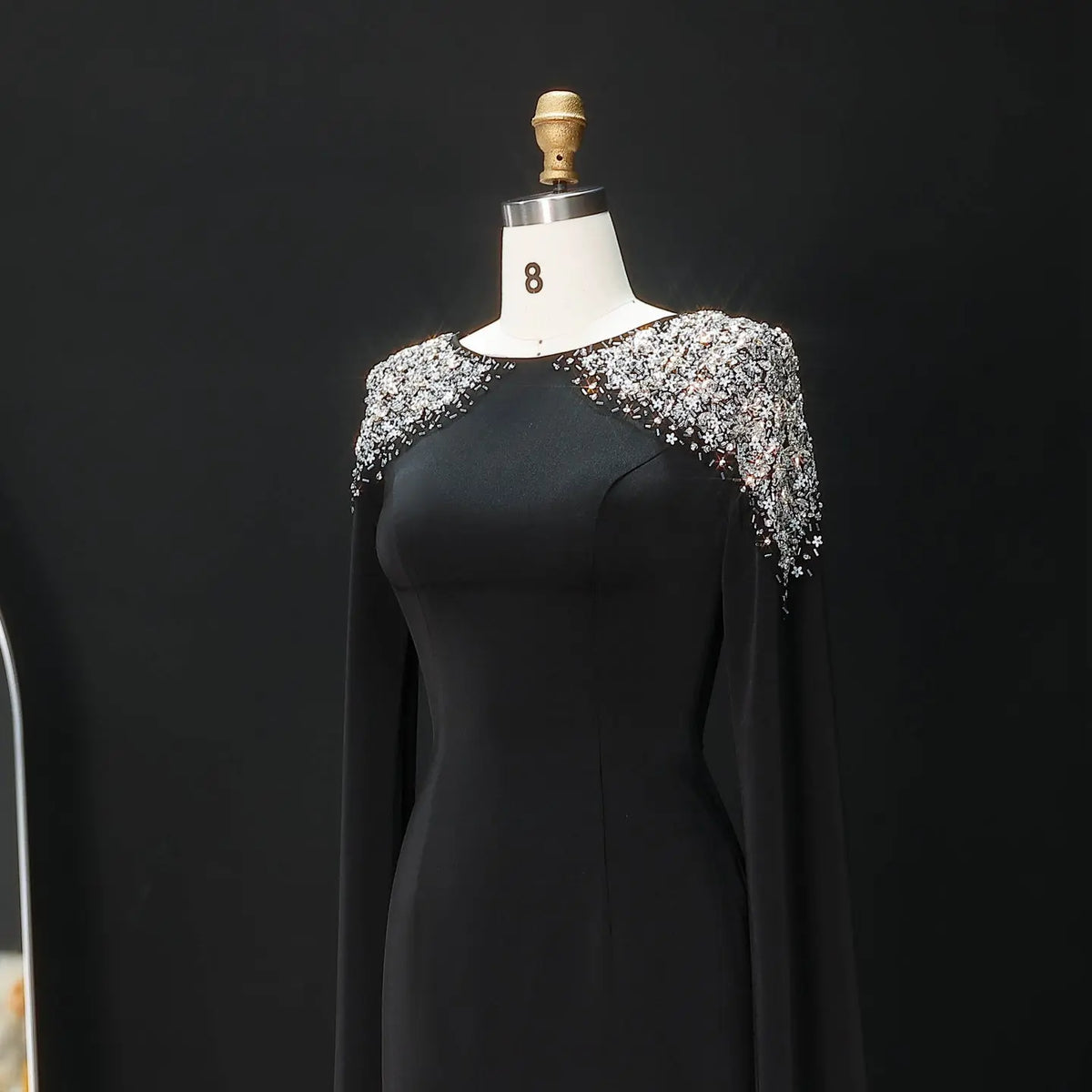 Elegant White Mermaid Evening Dress with Cape Sleeves SF280 