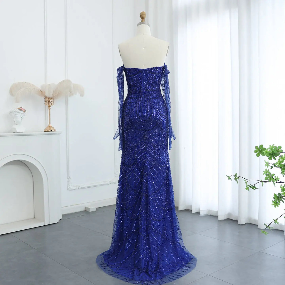 Luxury Beaded Green Mermaid Evening Dress with Gloves SS606 - SHARONSAID Luxury Beaded Green Mermaid Evening Dress with Gloves SS606 - SHARONSAID