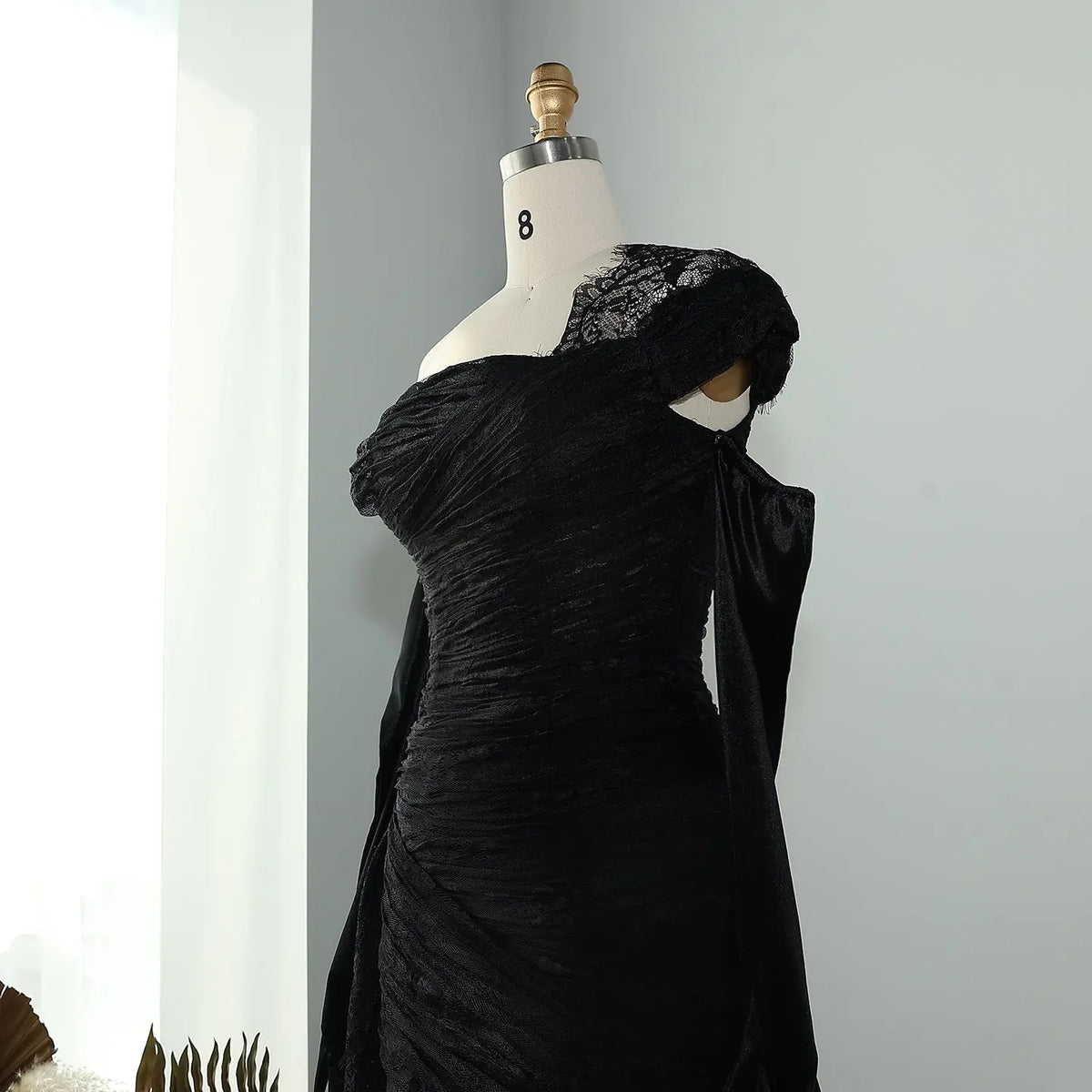 Elegant Lace Black Dress with Gloves SF017 - SHARONSAID Elegant Lace Black Dress with Gloves SF017 - SHARONSAID