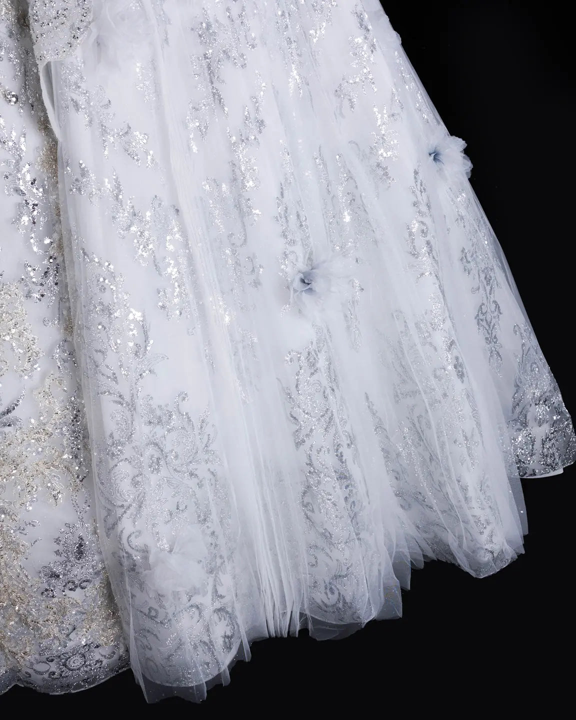 Blue Beaded Floral Crystal Wedding Dress SW610-8