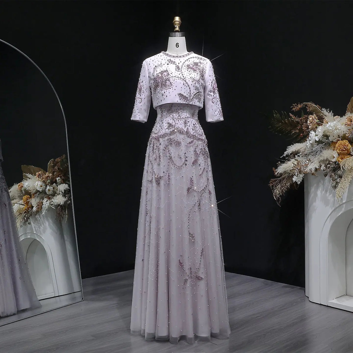 blush silver dress Chic and Holland HF110127