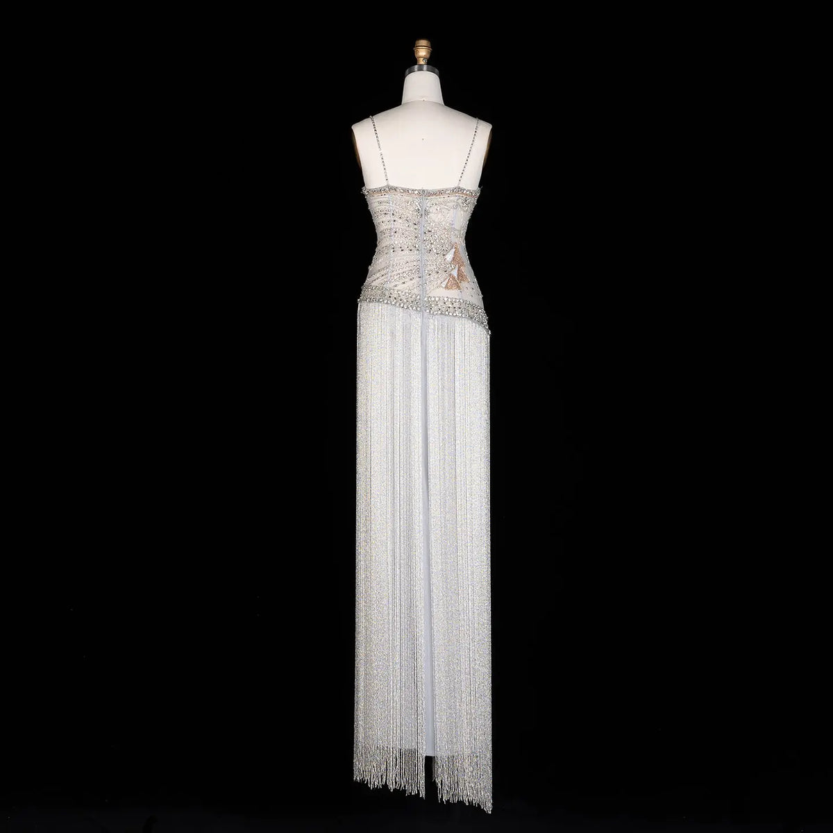 Aqua Fringe Beaded Corset Formal Evening Dress SS202-15