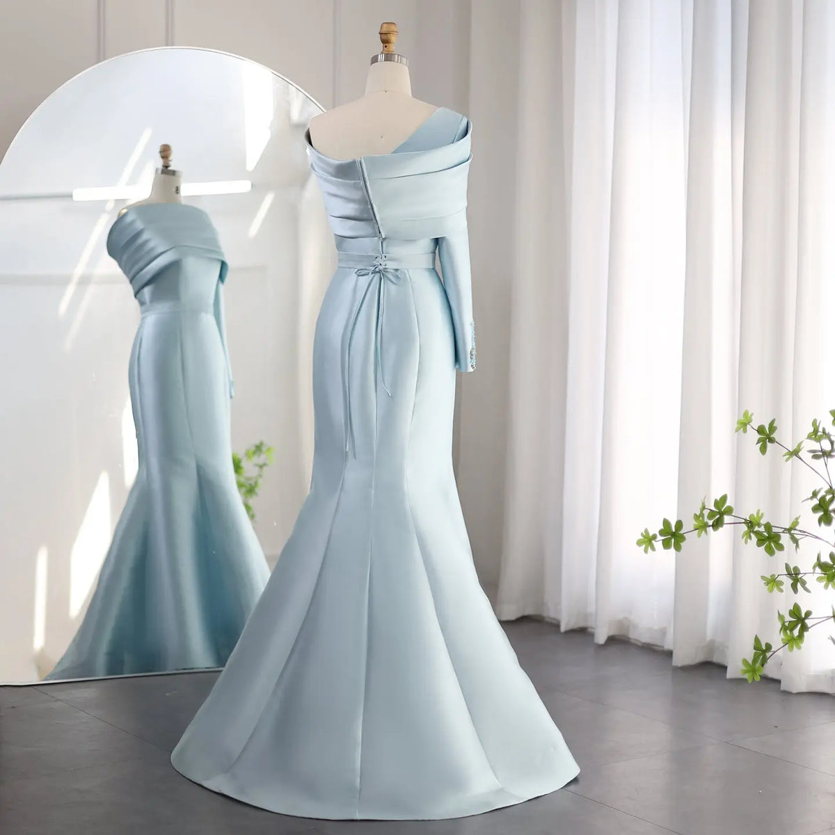 Elegant Yellow One Shoulder Mermaid Evening Dress SS414 Elegant Yellow One Shoulder Mermaid Evening Dress SS414