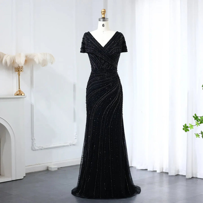 Luxury Silver Nude Mermaid Evening Dress SS045 