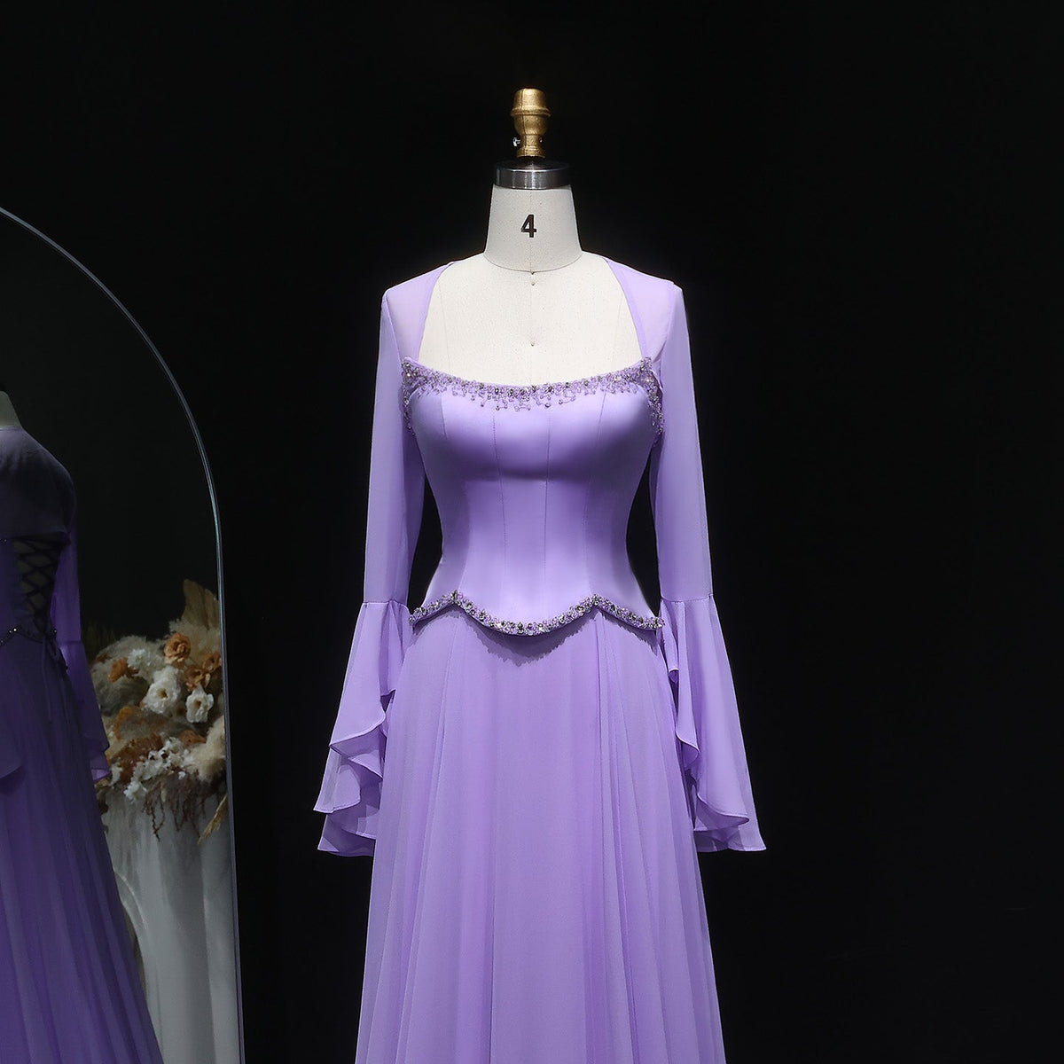 Elegant Arabic Beaded 2 Pieces Evening Dress with Jacket SF274