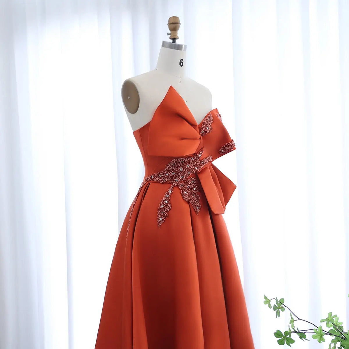elegant orange dresses open lace back dress Charming New Burnt Orange Satin Fashion Elegant Mermaid Formal Long Ev bridalsew