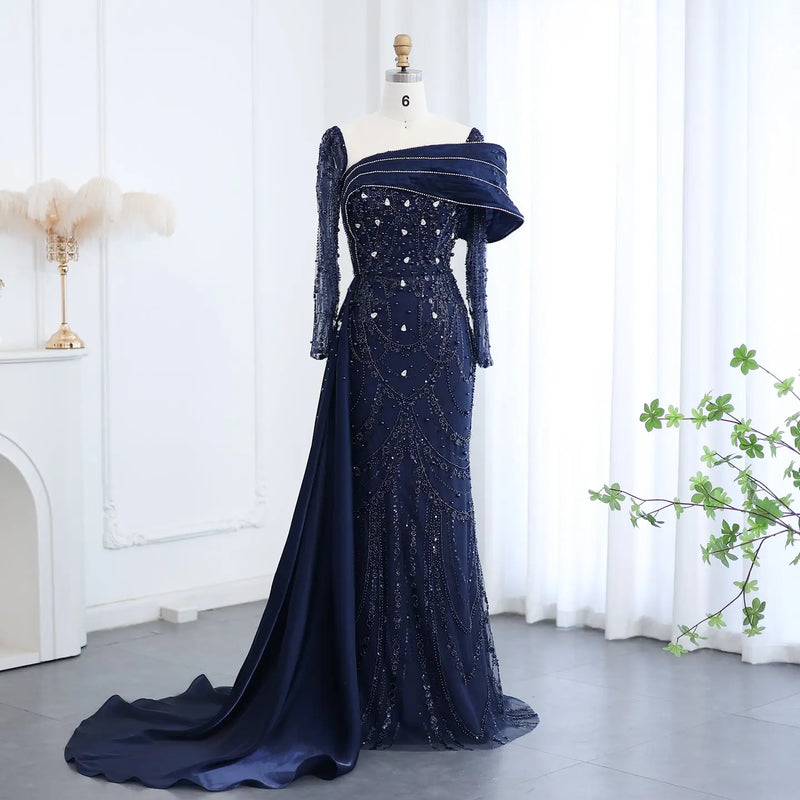 Luxury Nude Crystal Evening Dress with Overskirt SS256 