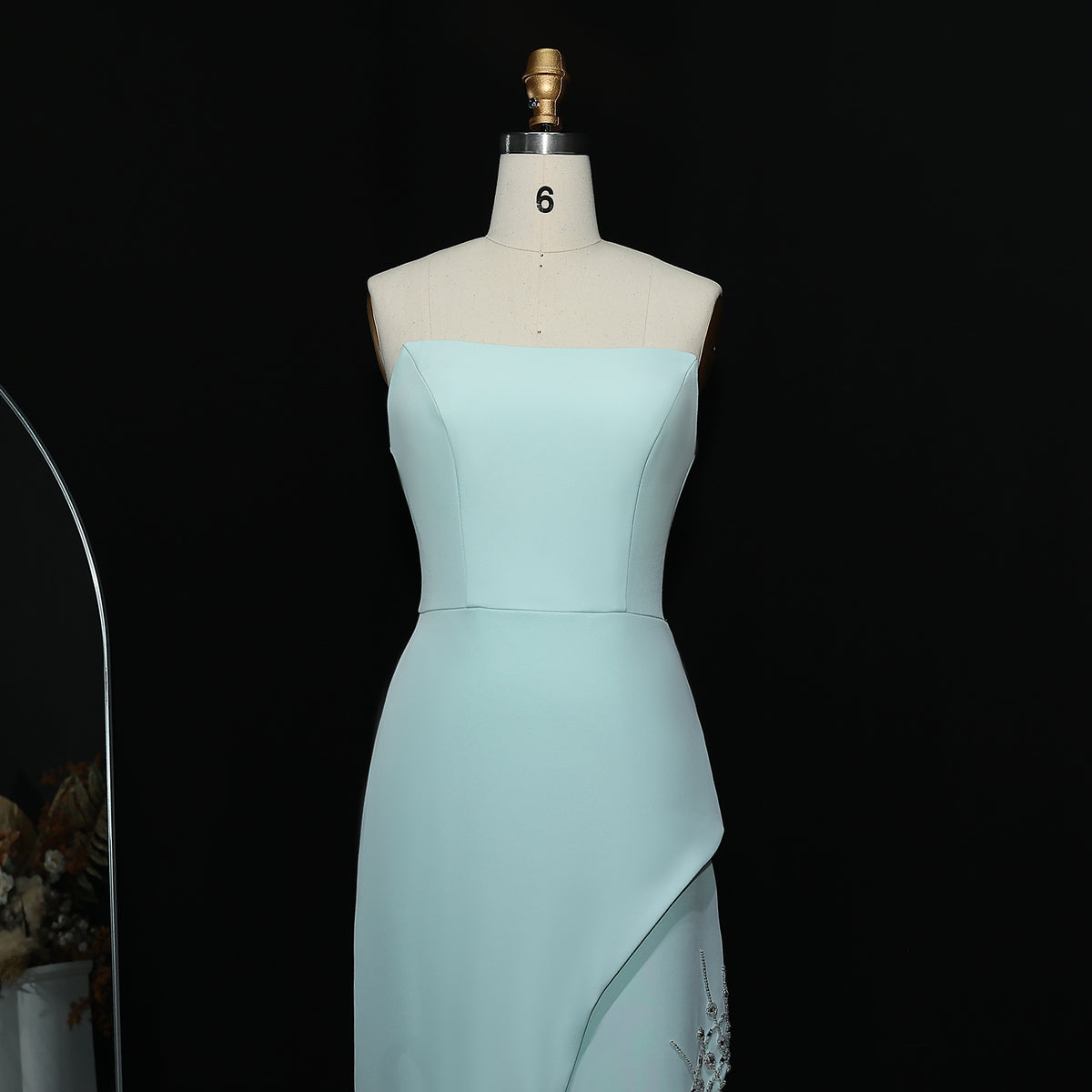 Luxury Mint Green Crystal Embellished Evening Dress XD022 