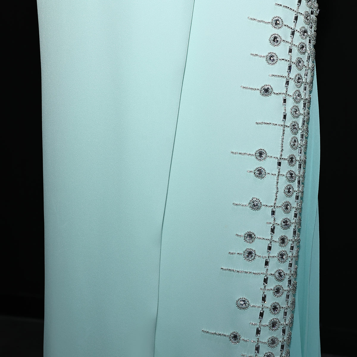 Luxury Mint Green Crystal Embellished Evening Dress XD022 