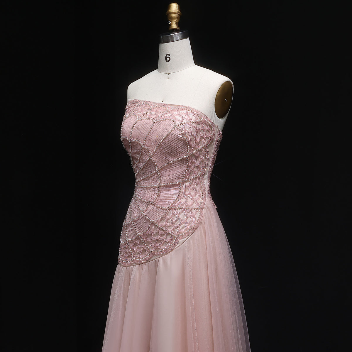 Luxury Sequin Pearl Pink Evening Dress SS287 