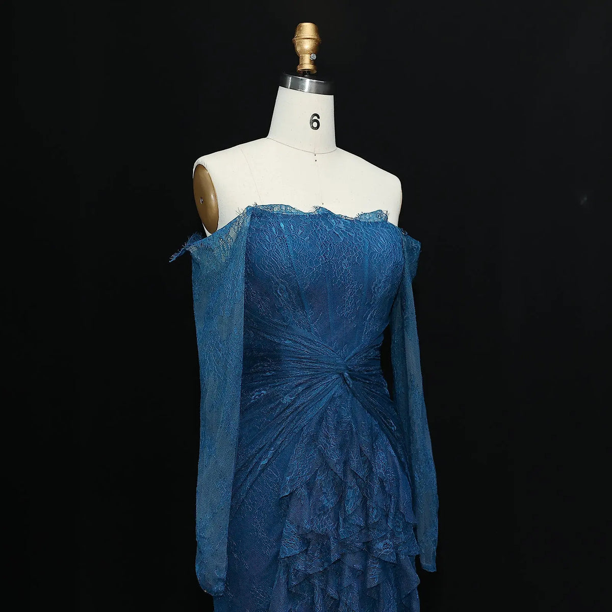 Elegant Blue Off Shoulder Lace Evening Dress - Perfect for Events SHARONSAID Elegant Blue Off Shoulder Lace Evening Dress - Perfect for Events SHARONSAID