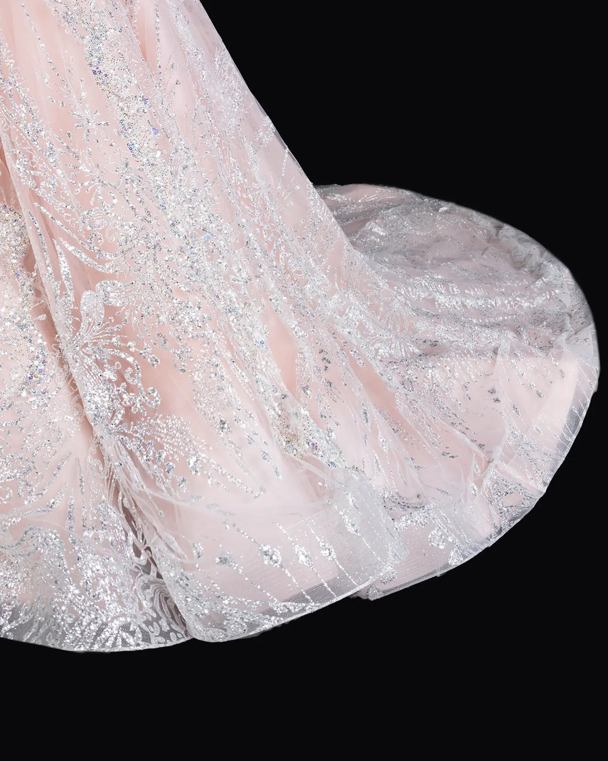Pink Off Shoulder Crystal Ball Gown Wedding Dress SW609-13