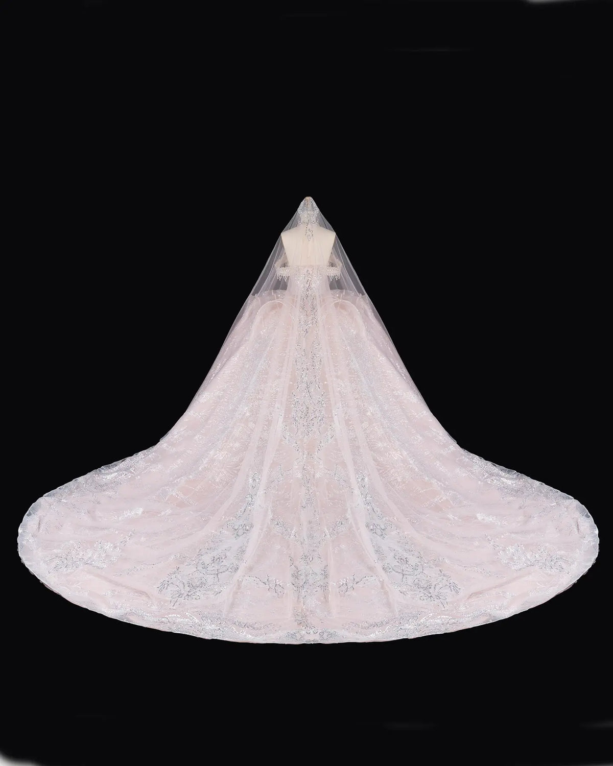 Pink Off Shoulder Crystal Ball Gown Wedding Dress SW609-12