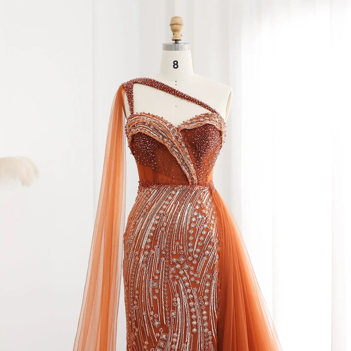 Burgundy One Shoulder Mermaid Evening Dress with Cape Overskirt SS129 SHARONSAID Burgundy One Shoulder Mermaid Evening Dress with Cape Overskirt SS129 SHARONSAID