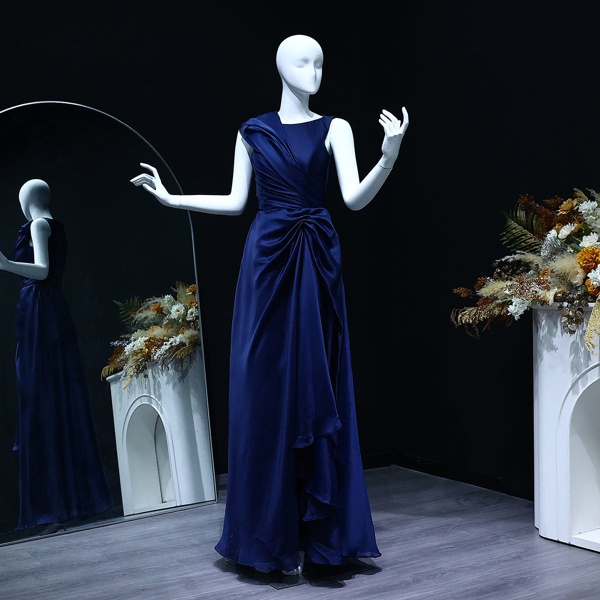 Elegant Burgundy A-Line Evening Dress SF083 