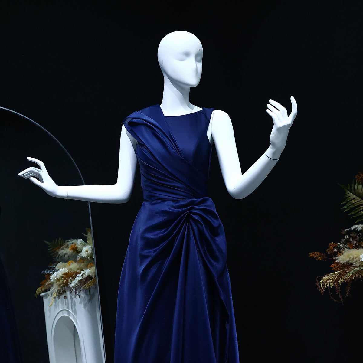 Elegant Burgundy A-Line Evening Dress SF083 