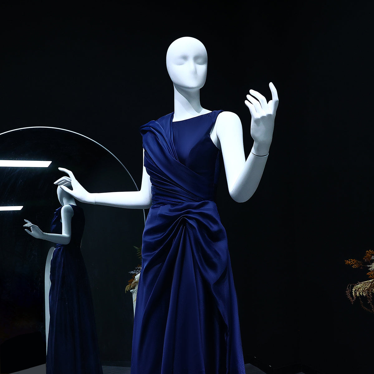 Elegant Burgundy A-Line Evening Dress SF083 