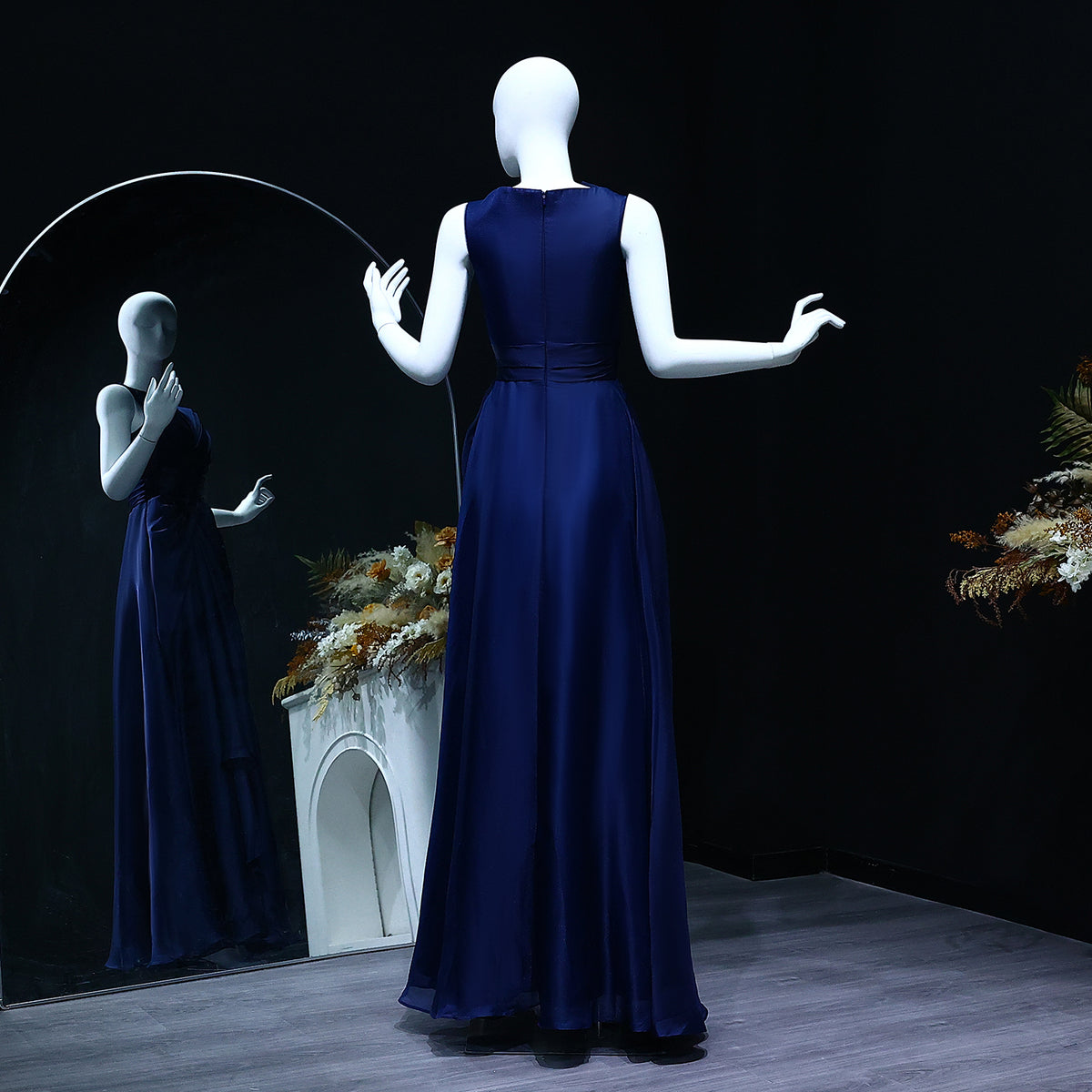 Elegant Burgundy A-Line Evening Dress SF083 