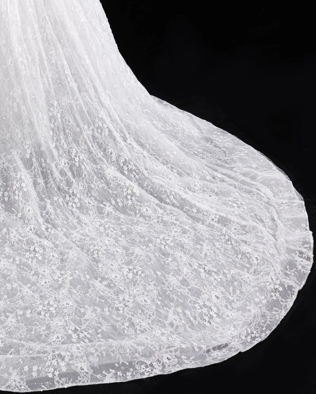 White Long Sleeve Lace Illusion Wedding Dress SW615-10