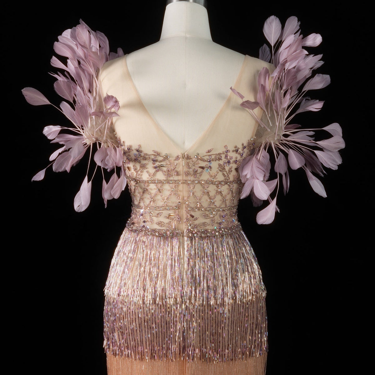 Luxury Feathers Tassel Lilac Evening Dress SS379 