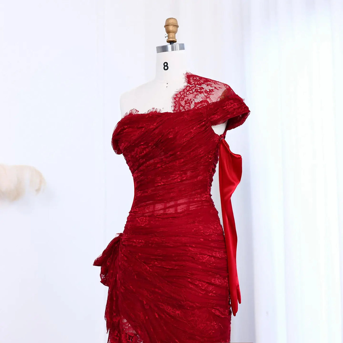 Elegant Lace Black Dress with Gloves SF017 Elegant Lace Black Dress with Gloves SF017