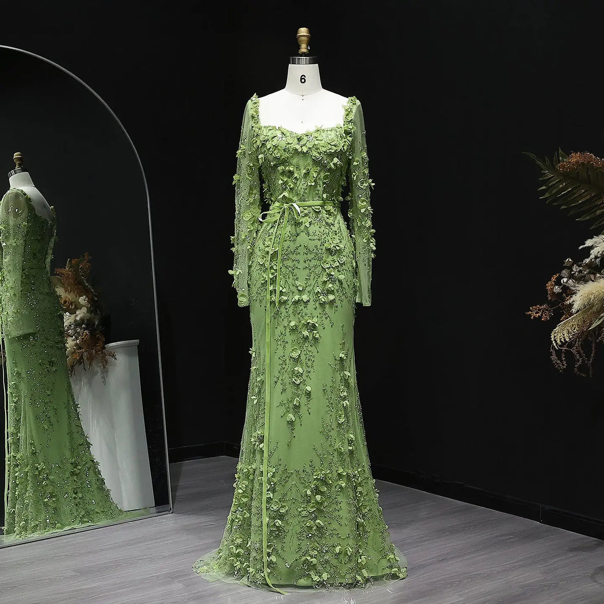 green 3d floral dress ASTR The Label | Ashley 3D Floral Maxi Dress in Seafoam