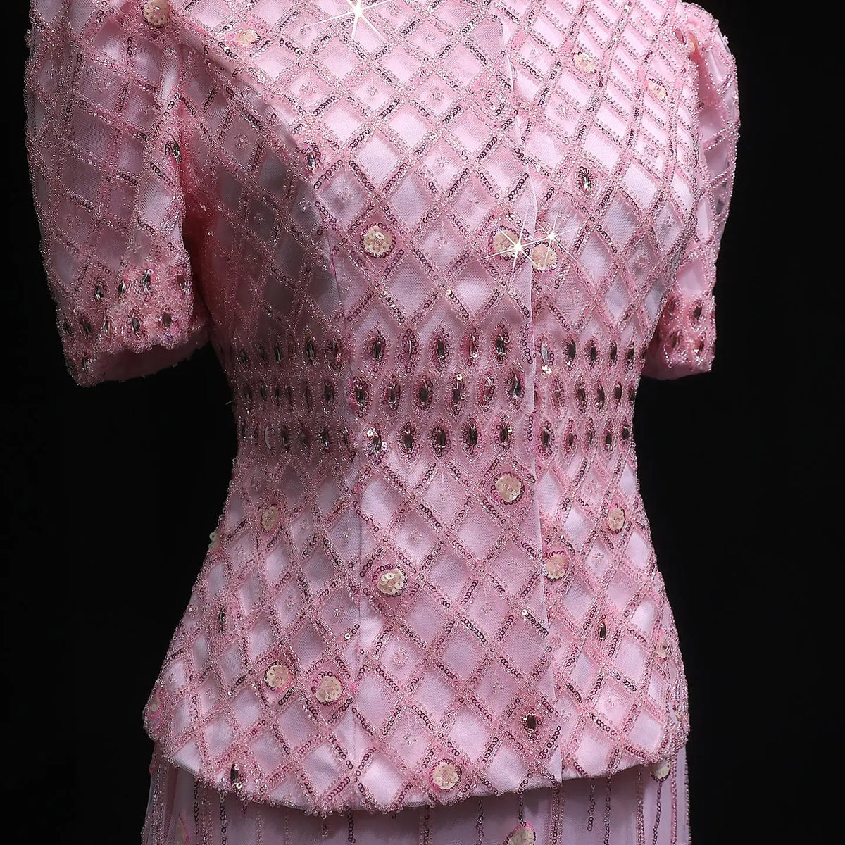Luxury Pink Crystal Two Piece  Evening Dresses Wedding Party SS546 