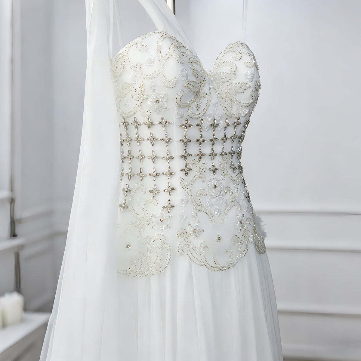 Luxury Blush Pink Beaded 3D Floral One-Shoulder Cape Evening Dress SS285 