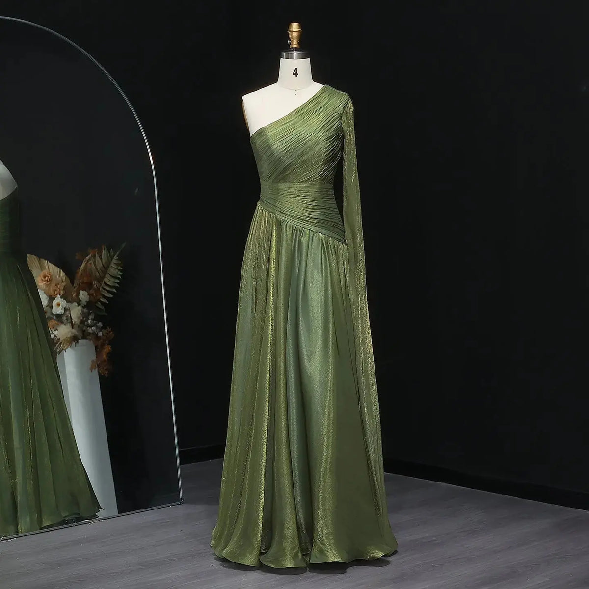 Elegant Green One Shoulder A-Line Evening Dress SF406 - SHARONSAID Elegant Green One Shoulder A-Line Evening Dress SF406 - SHARONSAID