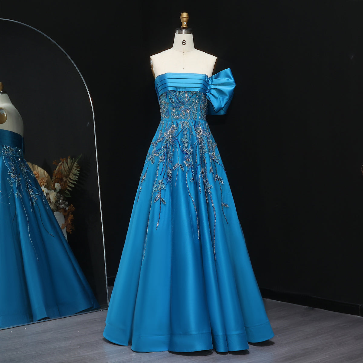 Elegant Fuchsia One Shoulder Evening Dress SS567 