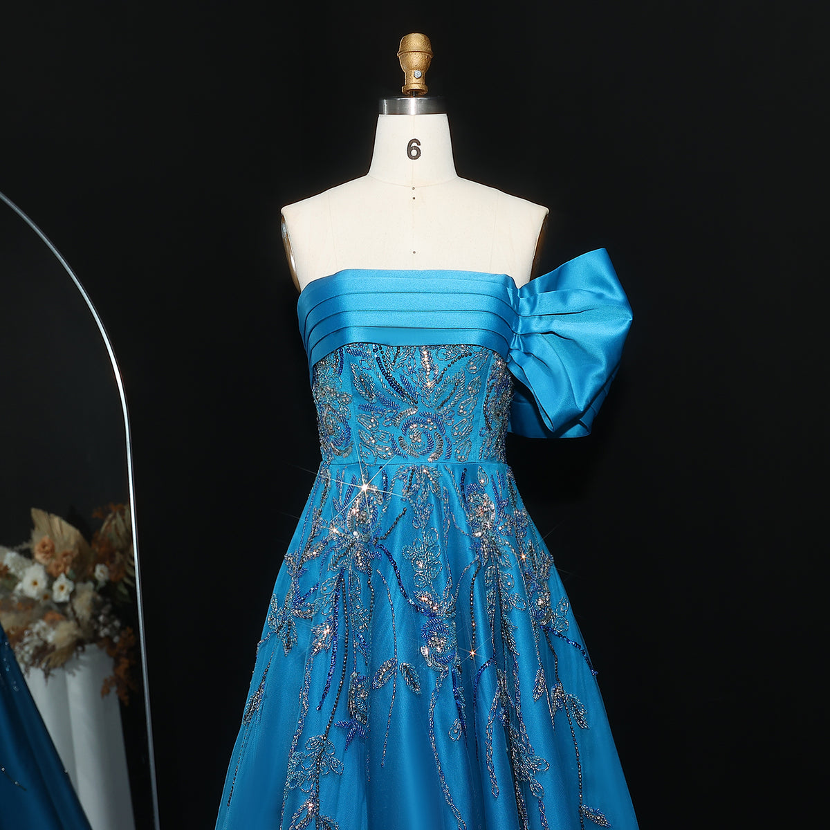 Elegant Fuchsia One Shoulder Evening Dress SS567 