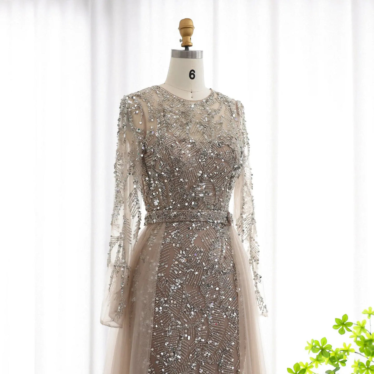 Luxury Turquoise Long Sleeve Evening Dress with Overskirt SS183 - SHARONSAID Luxury Turquoise Long Sleeve Evening Dress with Overskirt SS183 - SHARONSAID