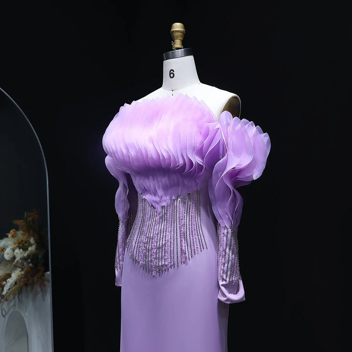 Elegant Off the Shoulder Lilac Evening Dress XD-006 