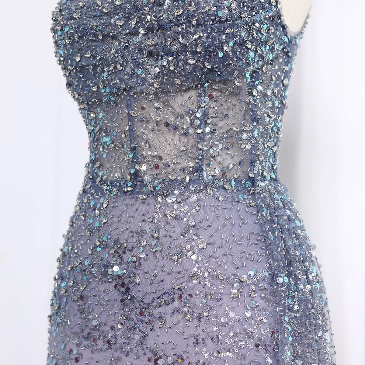 Luxury Blue One Shoulder Evening Dress with Overskirt SS710 - SHARONSAID Luxury Blue One Shoulder Evening Dress with Overskirt SS710 - SHARONSAID