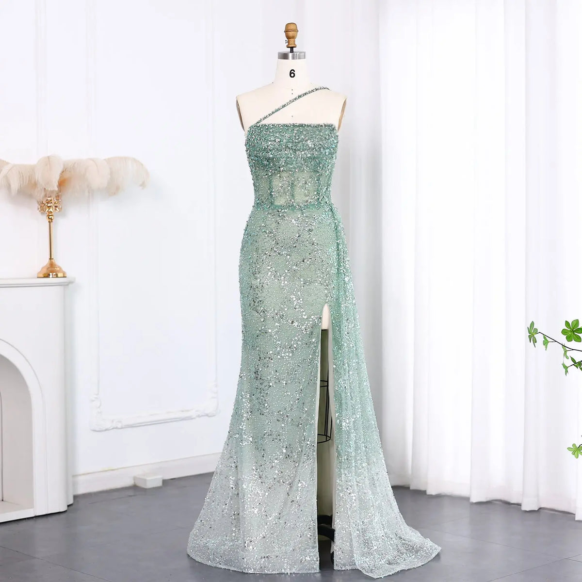 Luxury Blue One Shoulder Evening Dress with Overskirt SS710 - SHARONSAID Luxury Blue One Shoulder Evening Dress with Overskirt SS710 - SHARONSAID