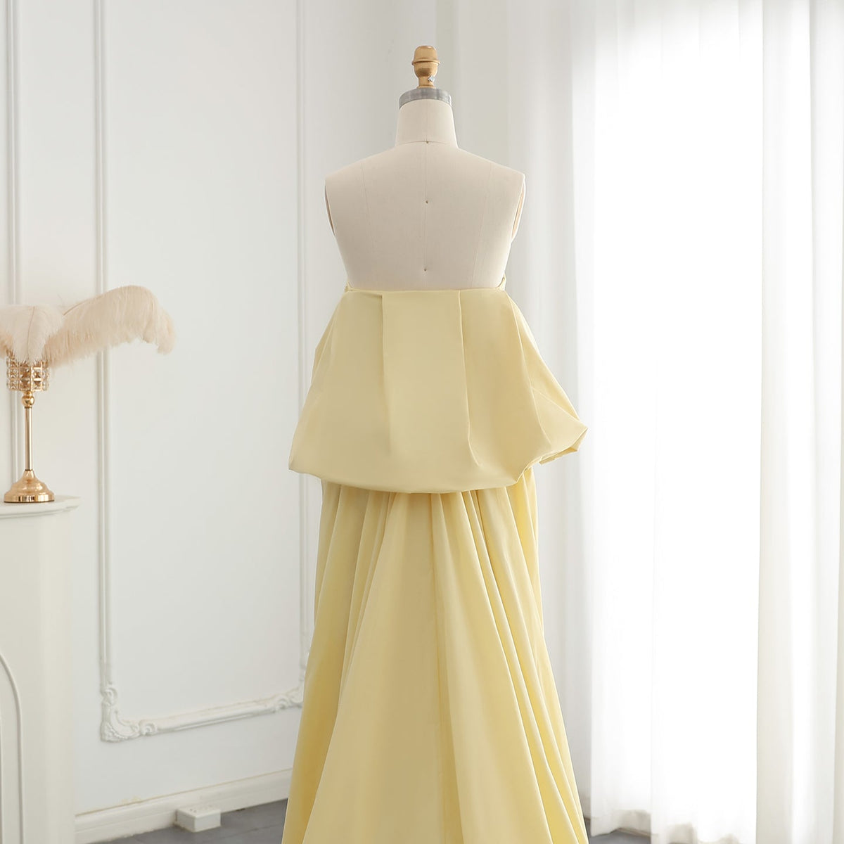 Luxury Blue Strapless Evening Dress with Cape SS454