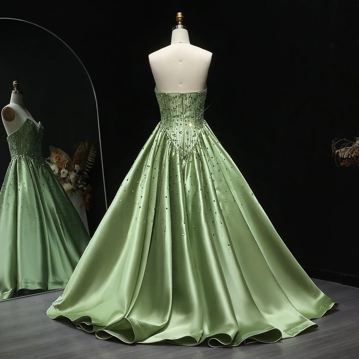 Luxury Green Sequins Beaded Off Shoulder Evening Dress XD011 Luxury Green Sequins Beaded Off Shoulder Evening Dress XD011
