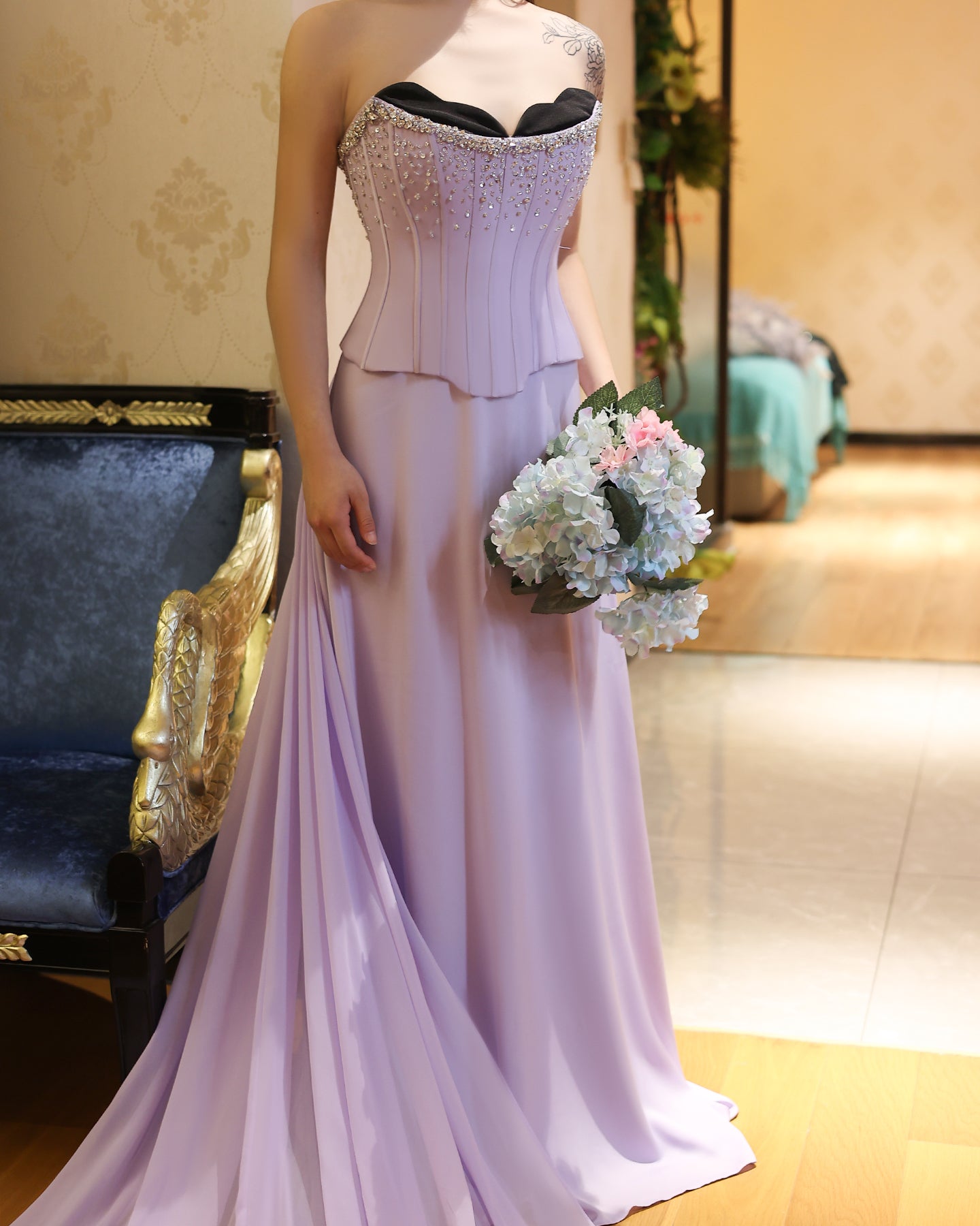 Lilac elegant dresses hotsell