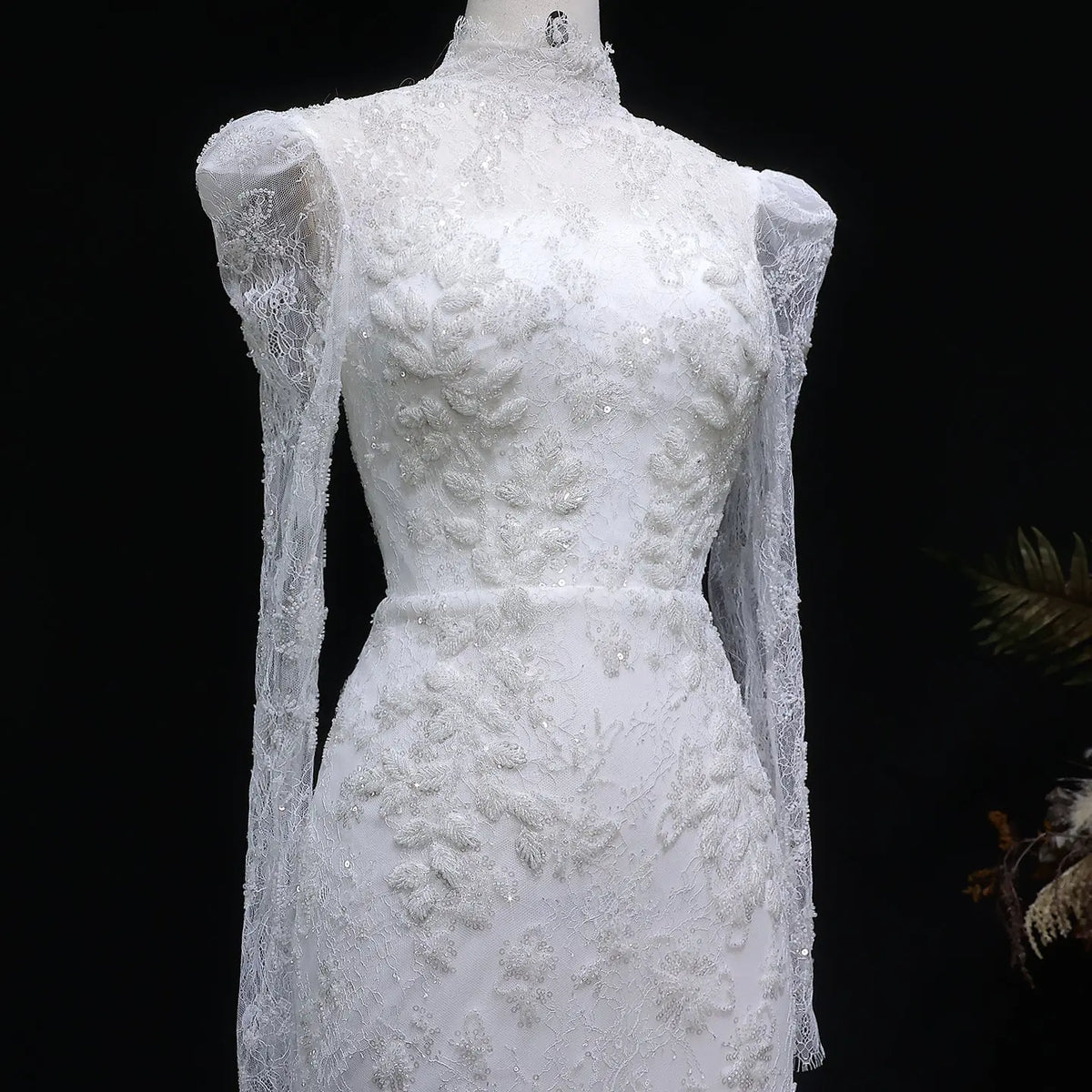 crystal lace wedding dress Tsbridal Luxury Crystals Lace Wedding Dresses Long Sleeves Wedding GownsXC348-White26 at Amazon Women's Clothing store