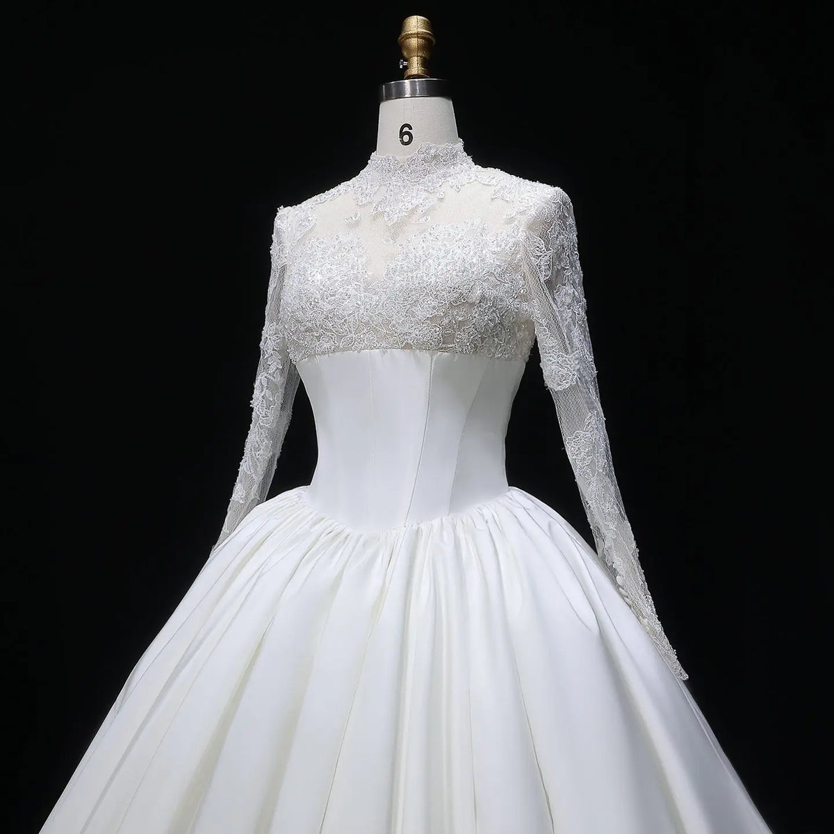 Classic Long Sleeve Lace Ball Gown Wedding Dress SW075 