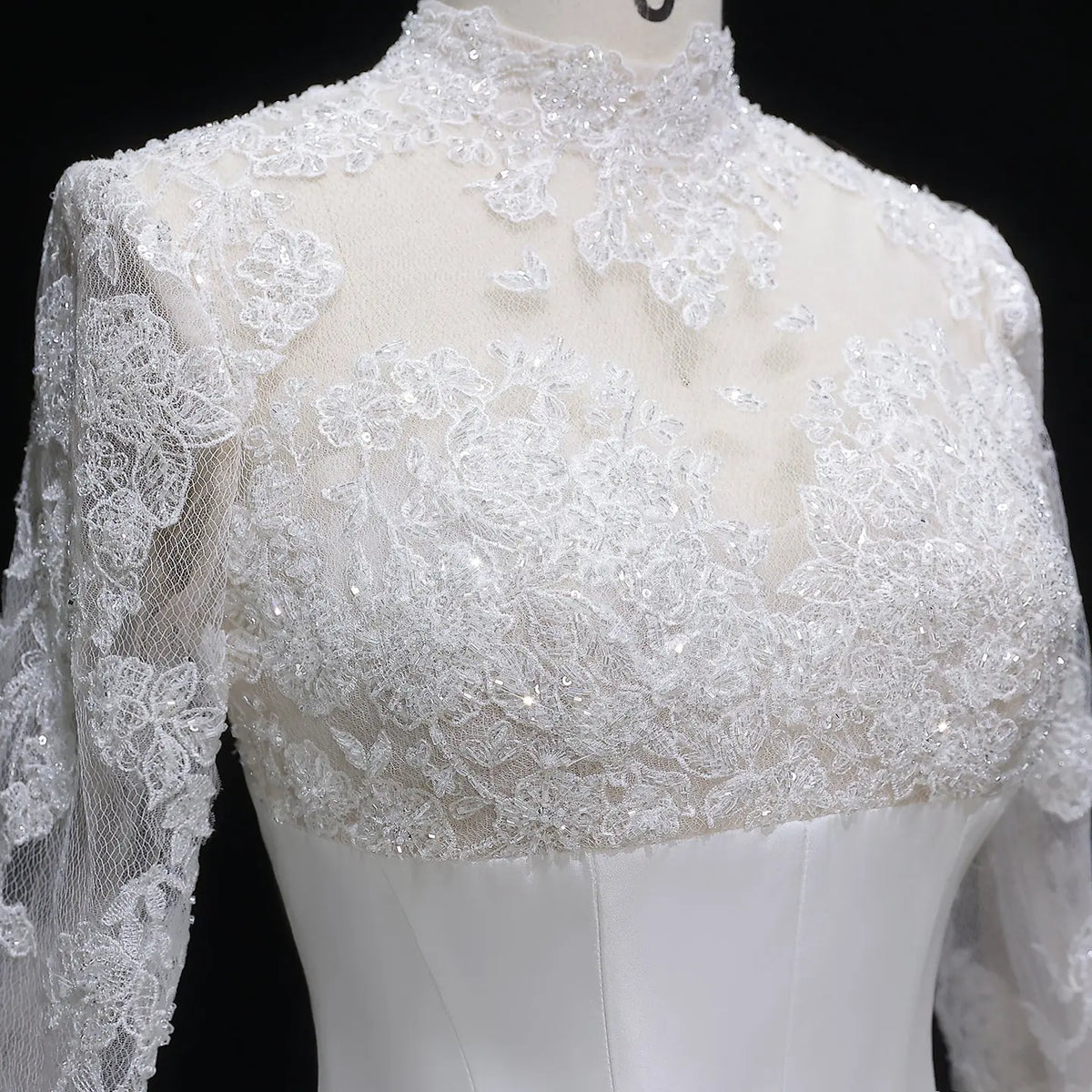 Classic Long Sleeve Lace Ball Gown Wedding Dress SW075 
