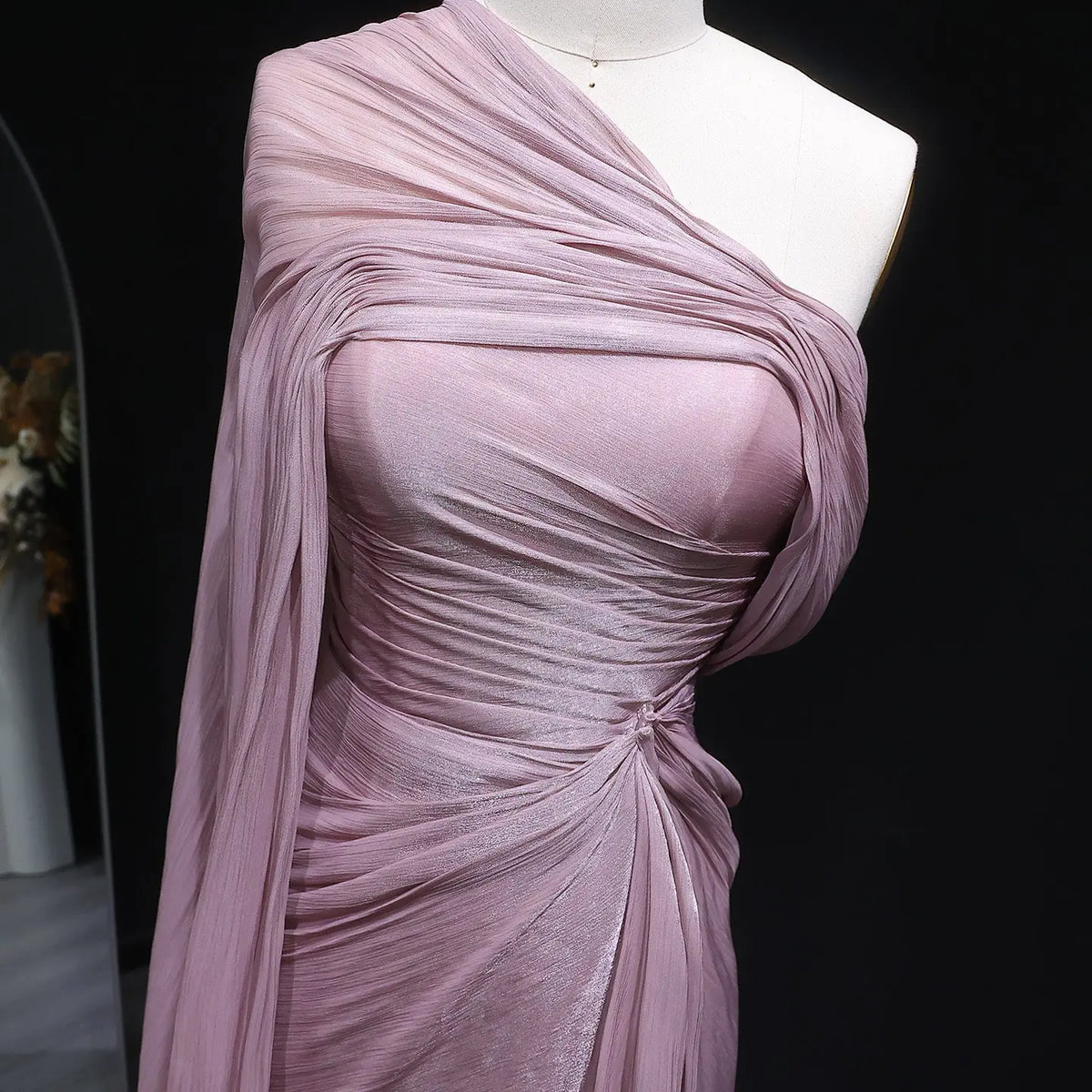 modest pink bridesmaid dresses Dusty Rose Satin Dress 25880GK 100D Chiffon Silhouette Bridesmaid Dress, Silk Bridesmaid Dresses,