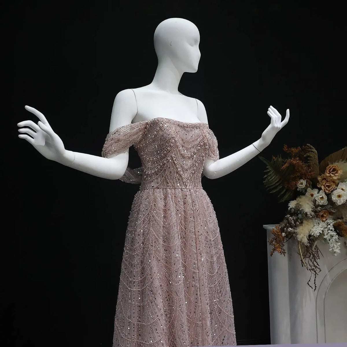champagne off the shoulder dress Off Shoulder Champagne/ Sky Blue High Slit Prom Dresses, Off Shoulder jbydress