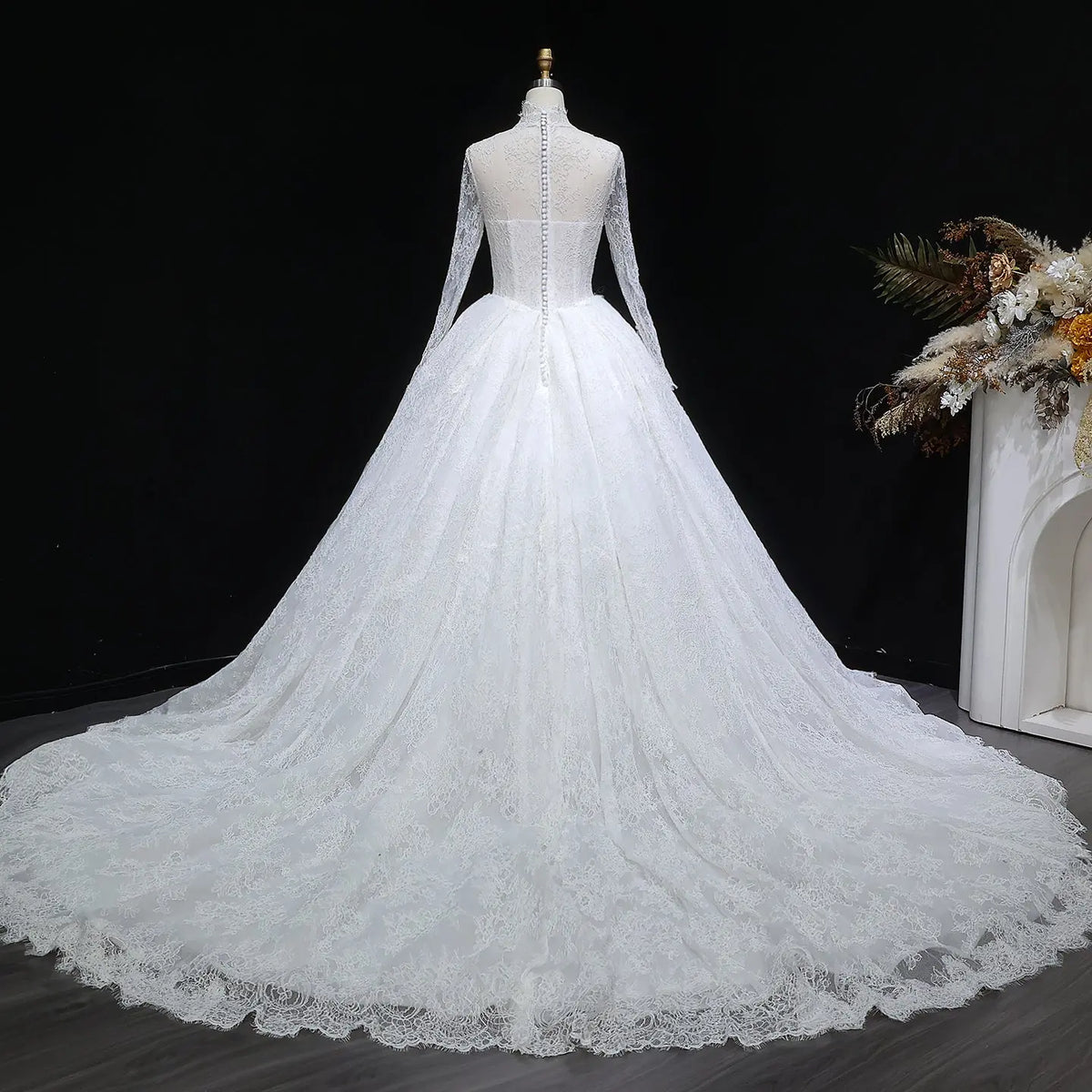 Luxury High Neck Lace Wedding Dress SW519 