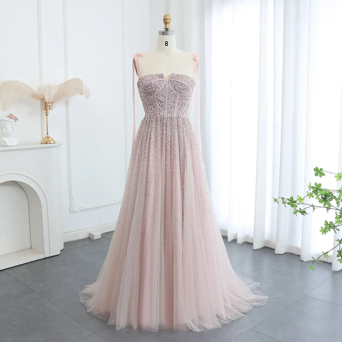 Luxury Beaded Red Evening Dresses with Straps SS263 
